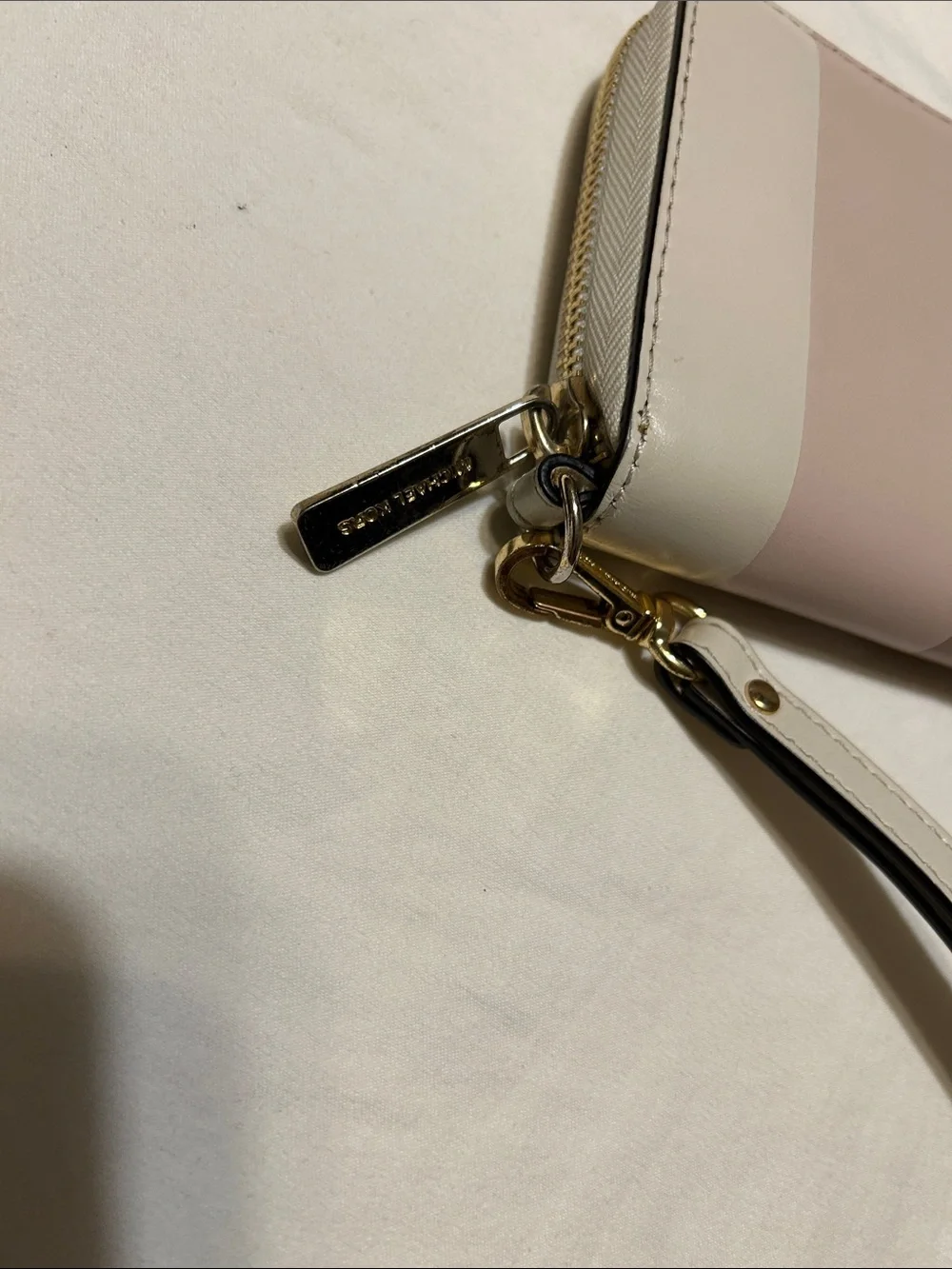 Michael Kors Tricolor Blush & Neutral Leather Wristlet
